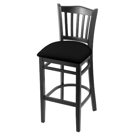 Holland Bar Stool Co 25" Counter Stool, Black Finish, Black Vinyl Seat 312025BlkBlkVinyl